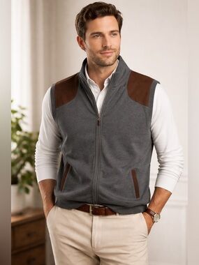 Sharp Lad Smallwood Golf Vest Charcoal Grey Preppy‎ Country Club Quiet Luxury